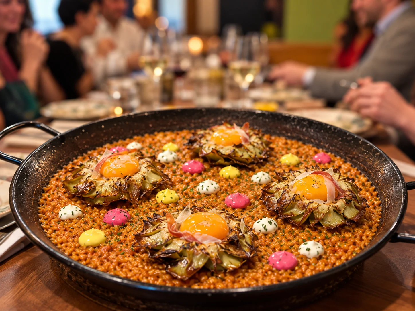 Arroz con alcachofa y papada ibérica