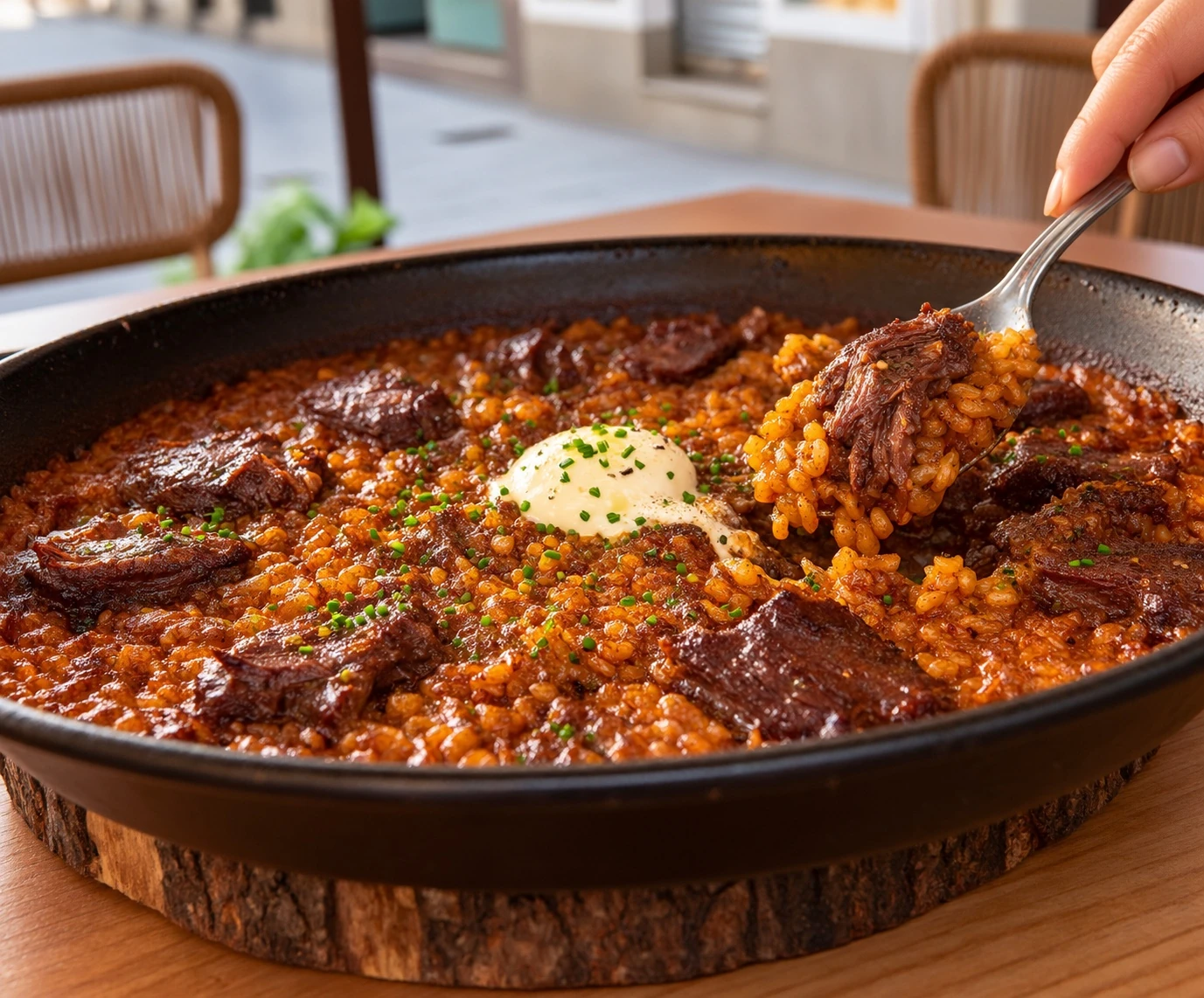 Arroz con carrillera ibérica
